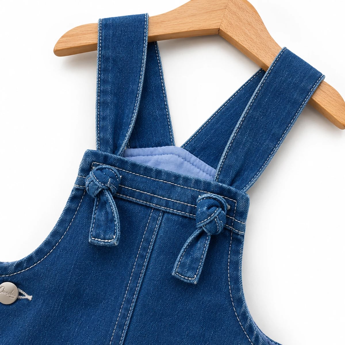 Unisex Bebek & Çocuk Bağlama Askılı Şortlu Kot Salopet (3 Yaş & 4 Yaş)