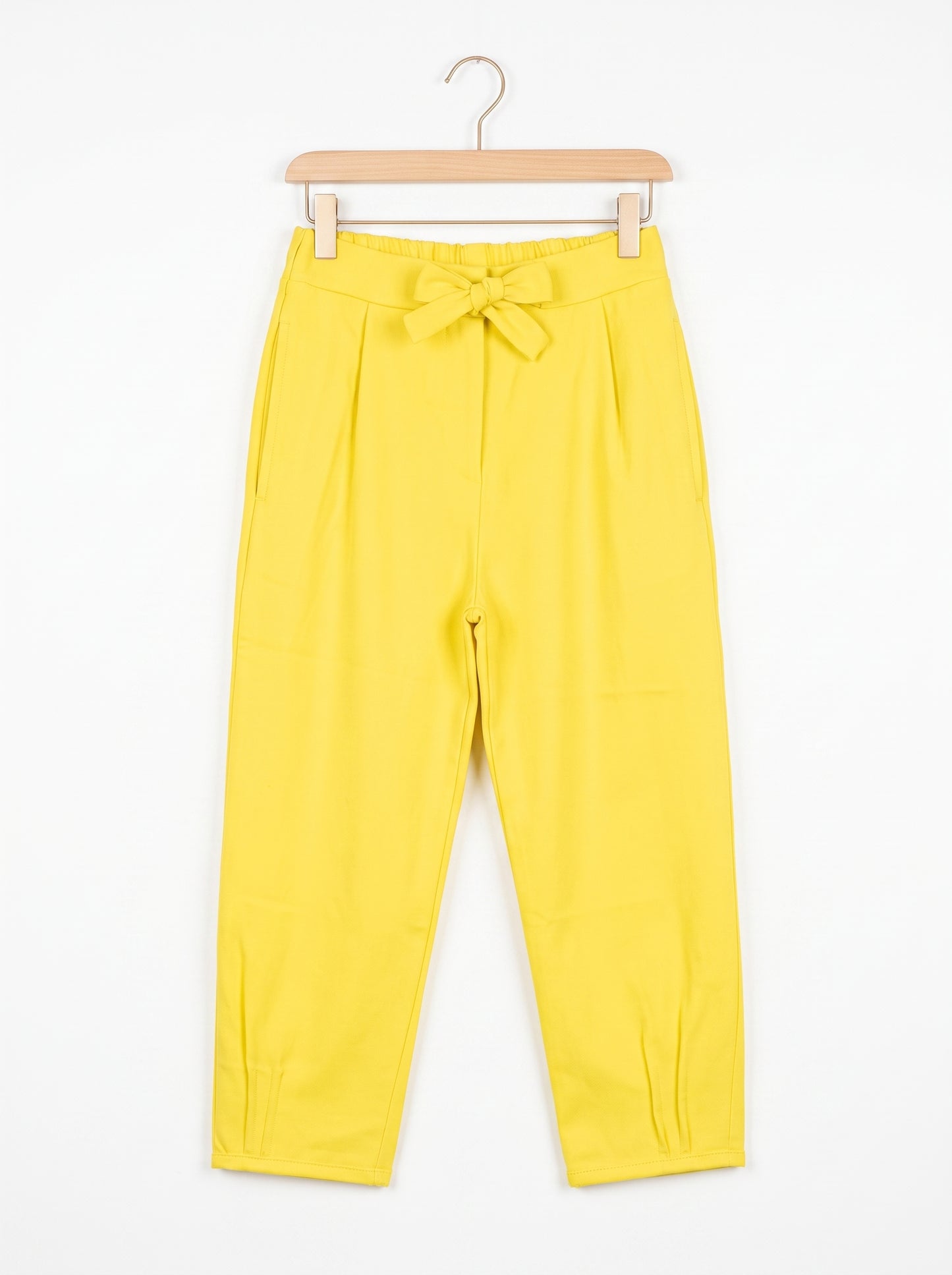 Kız Bebek / Çocuk Fiyonk Detaylı Pantolon - Neon Sarı