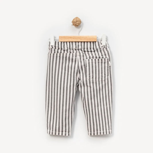 Erkek Bebek & Çocuk Beli Lastikli Çizgili Pamuklu Pantolon (1-4 Yaş)