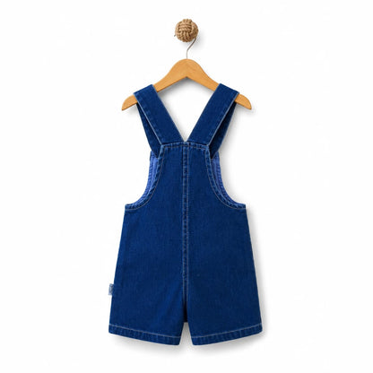 Unisex Bebek & Çocuk Bağlama Askılı Şortlu Kot Salopet (3 Yaş & 4 Yaş)