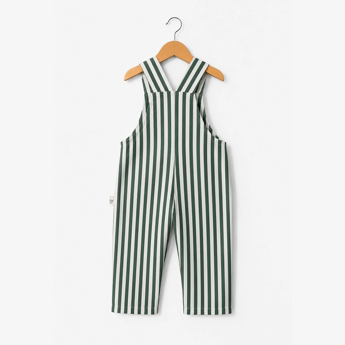 Unisex Bebek Çizgili Pamuklu Salopet / Tulum (Bordo/Yeşil)