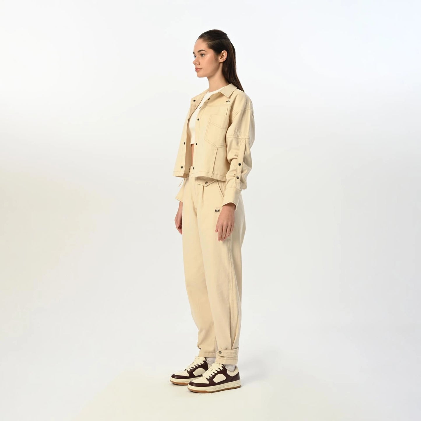 Gabardin Krem Ceket Pantolon Takım - 1