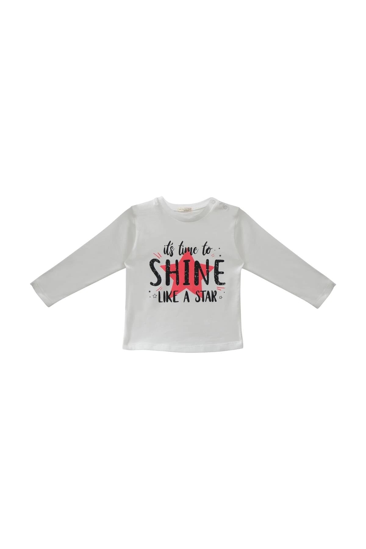 Kız Bebek Baskılı T-Shirt Ekose Etek İkili Takım - Kırmızı - 2