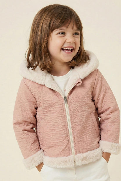 Kız Bebek/Çocuk Çift Taraflı Mont - Pembe - 1