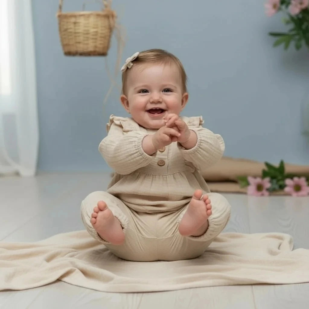 Kız Bebek Müslin Alt Üst Takım - 3