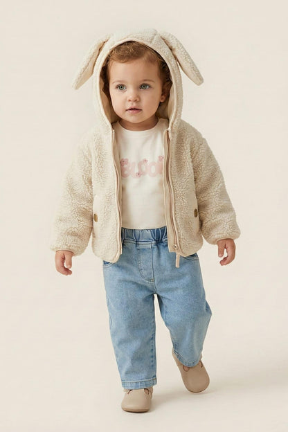 Kız Bebek Peluş Montlu 3'lü Takım - 1