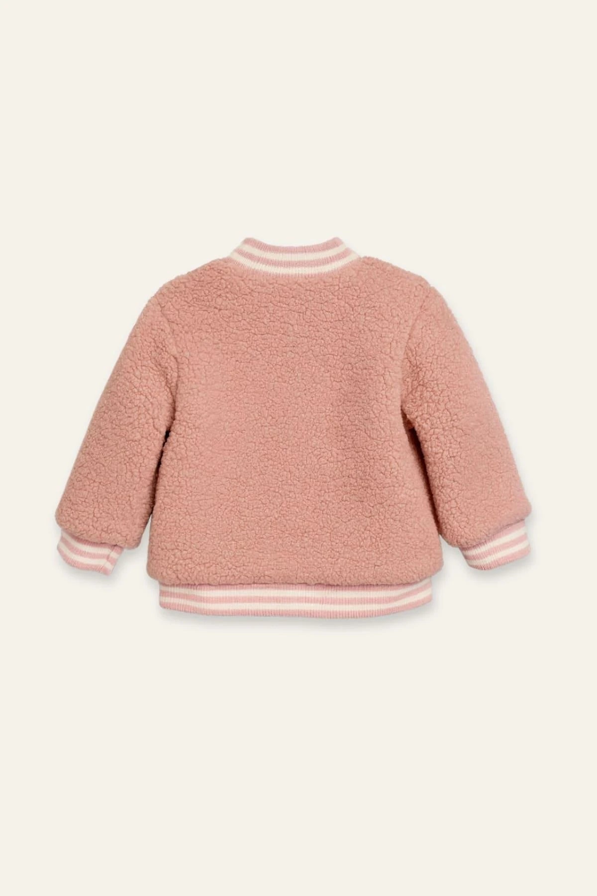 Kız Bebek Tavşan Nakışlı Peluş Mont - Pembe - 3