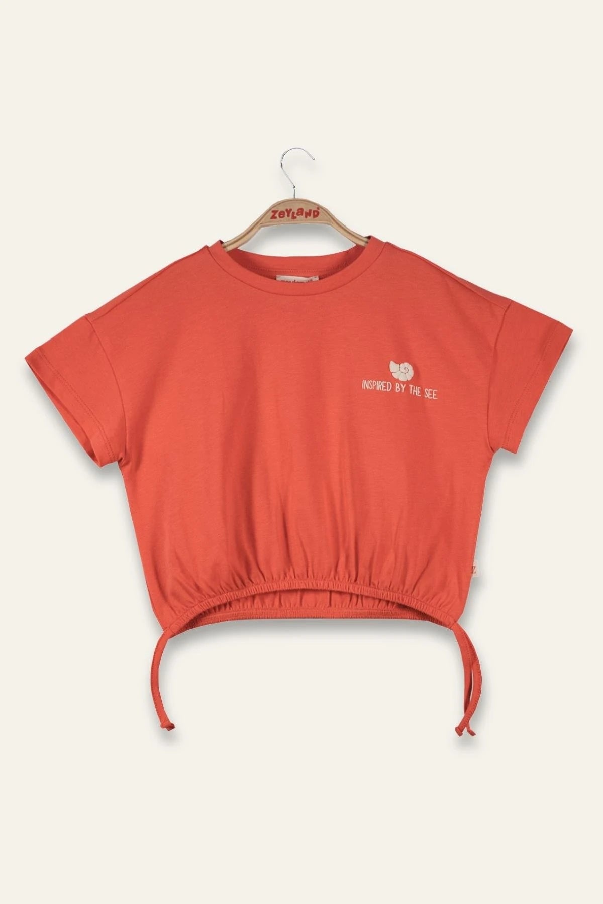 Kız Çocuk Hawai Baskılı Crop T-Shirt - 1