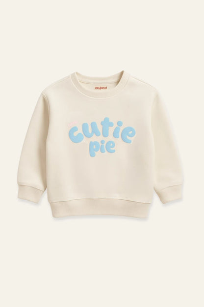 Kız Çocuk Kabartma Baskılı Sweatshirt - 1