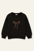 Kız Çocuk Nakıs Detaylı Sweatshirt - Siyah - 1