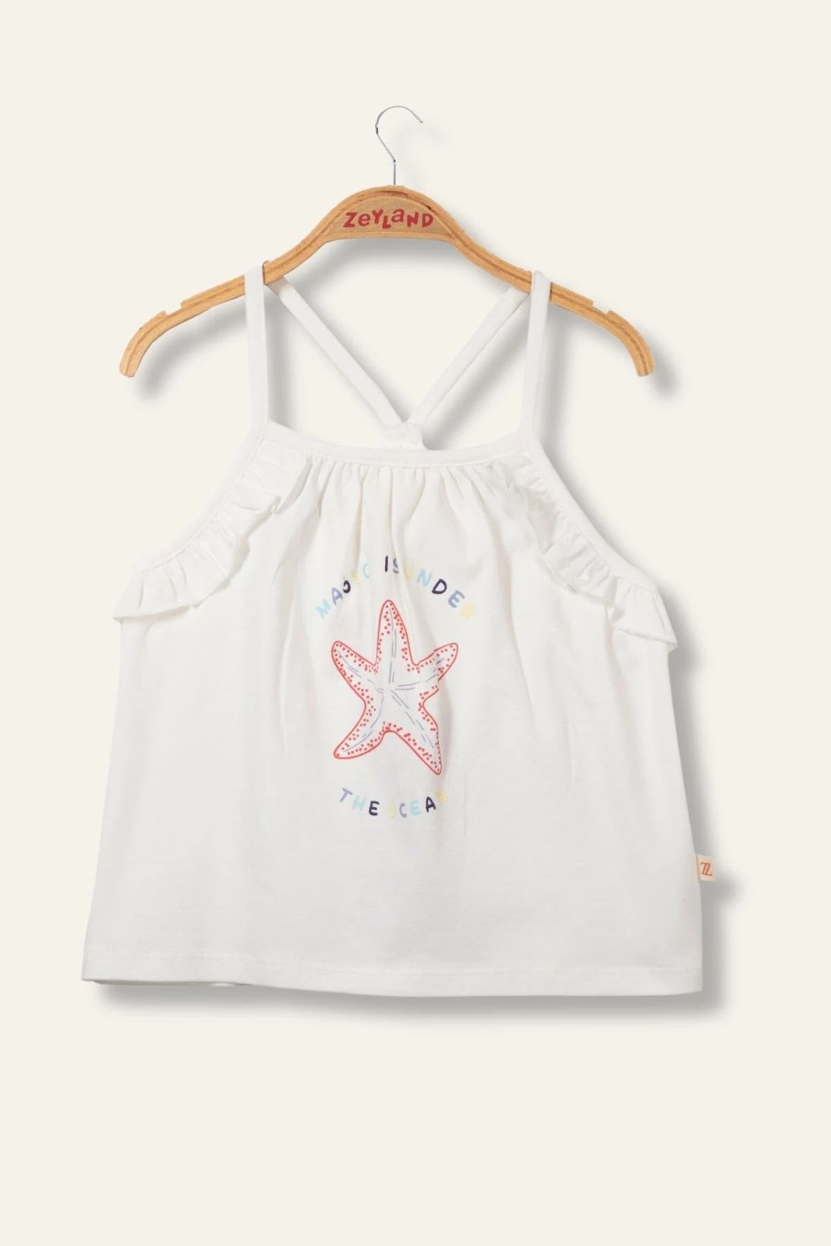Kız Çocuk Paradise Baskılı Askılı T-Shirt - 1