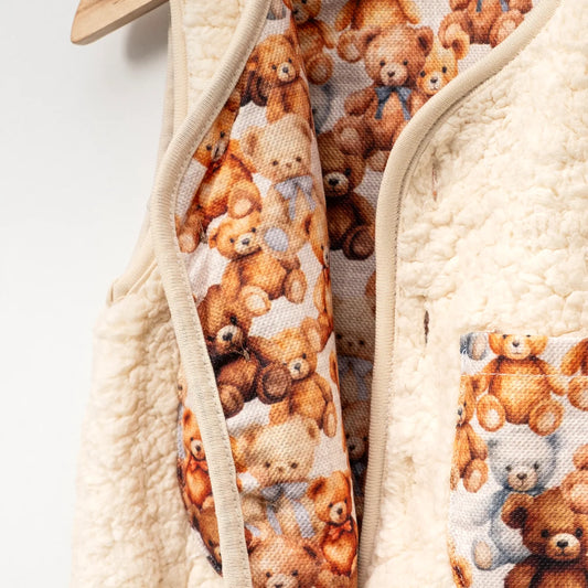 Unisex Ayıcık Detaylı Peluş Yelek - 2