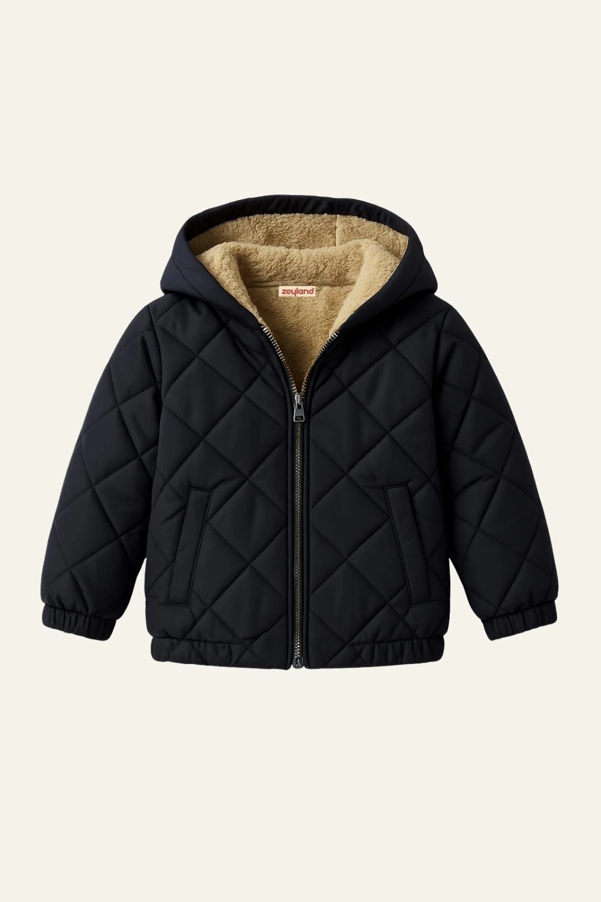 Unisex Çocuk Kapüşonlu Mont - Antrasit - 1