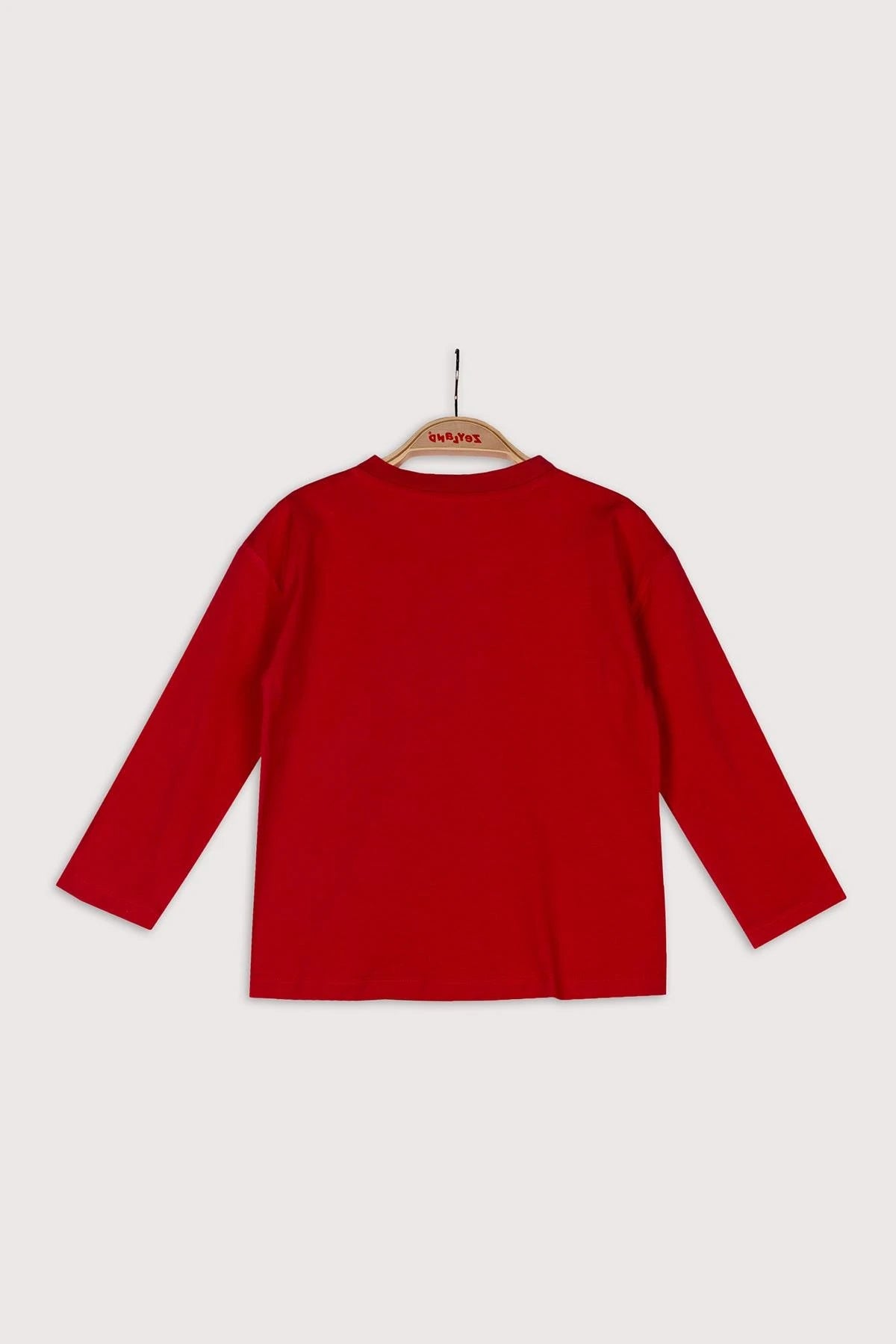 Unisex Çocuk Kırmızı Uzun Kollu Basic T-shirt - 1