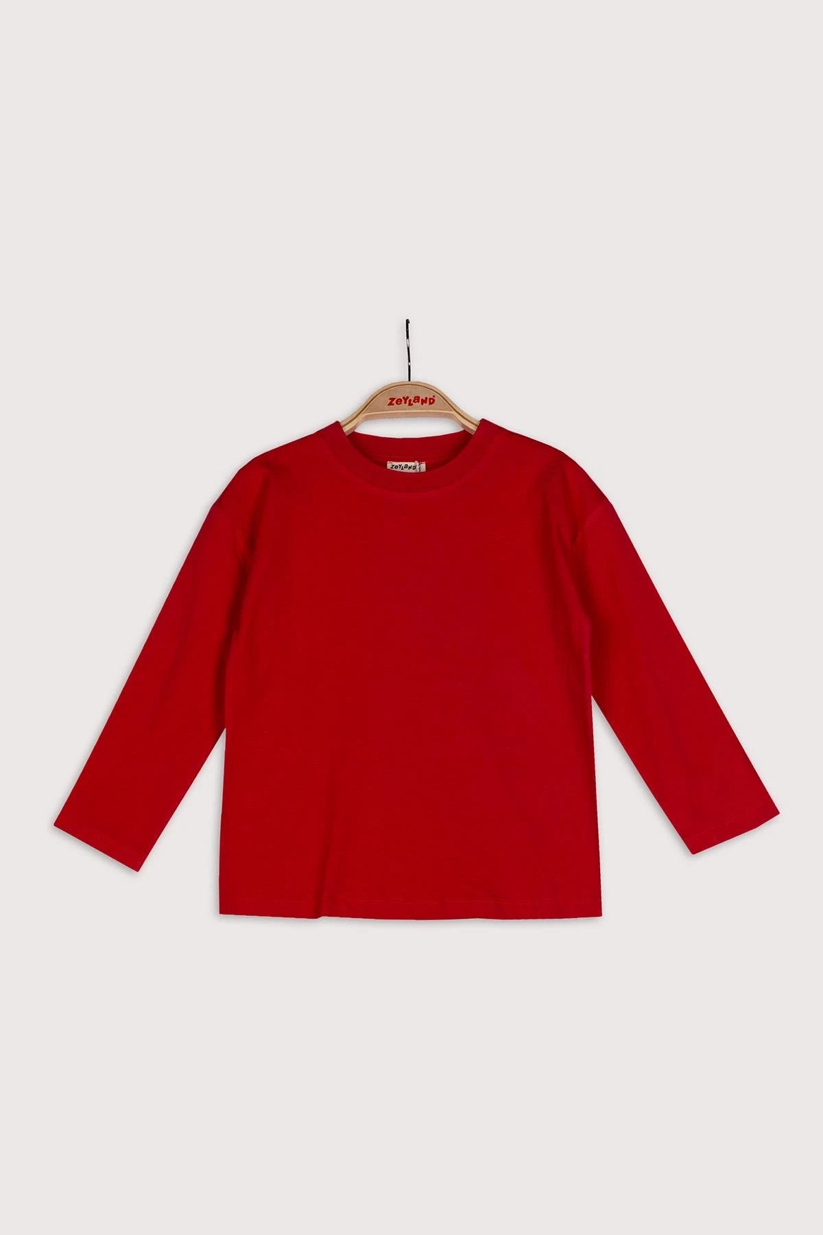 Unisex Çocuk Kırmızı Uzun Kollu Basic T-shirt - 2
