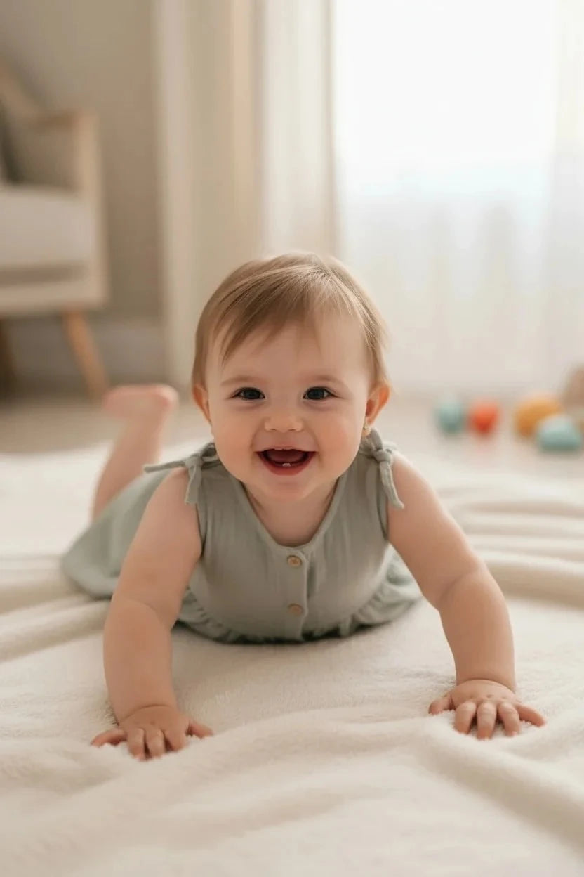 Kız Bebek Müslin Gri Elbise - 5