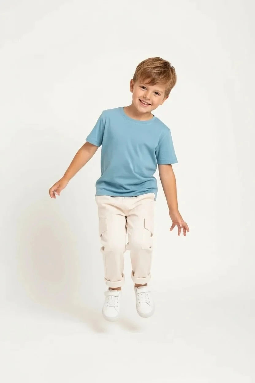 Krem Renk Kargo Cep Keten Pantolon - 3