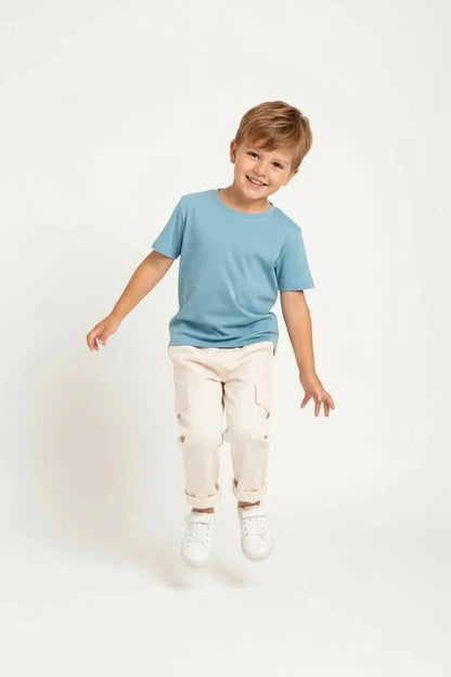 Krem Renk Kargo Cep Keten Pantolon - 3
