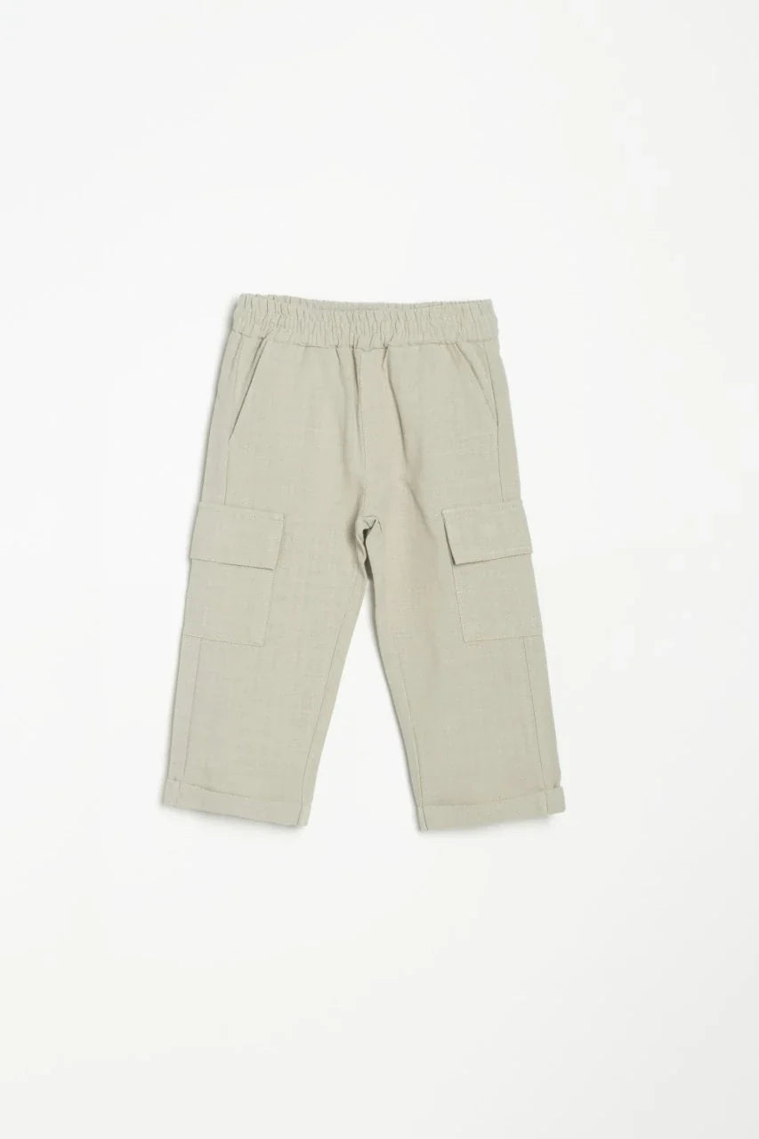 Kargo Cep Keten Pantolon - Mint Yeşili
