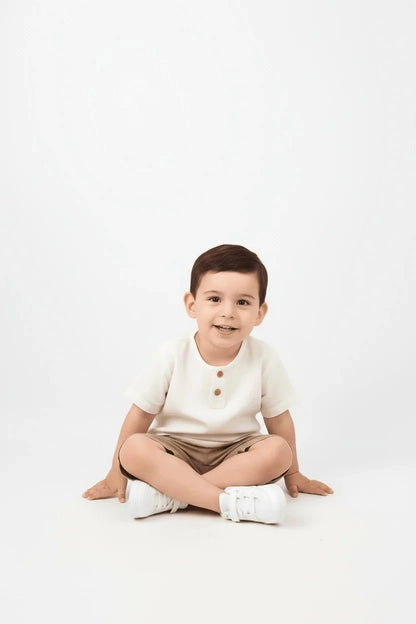 Kahve Şortlu Müslin Takım - 2